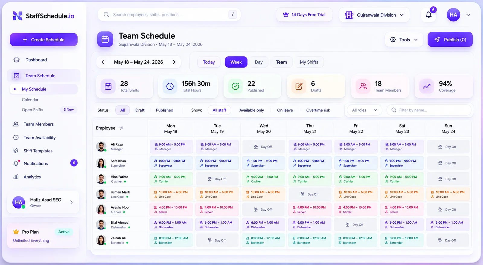 Staff Scheduling screenshot 1 of 1