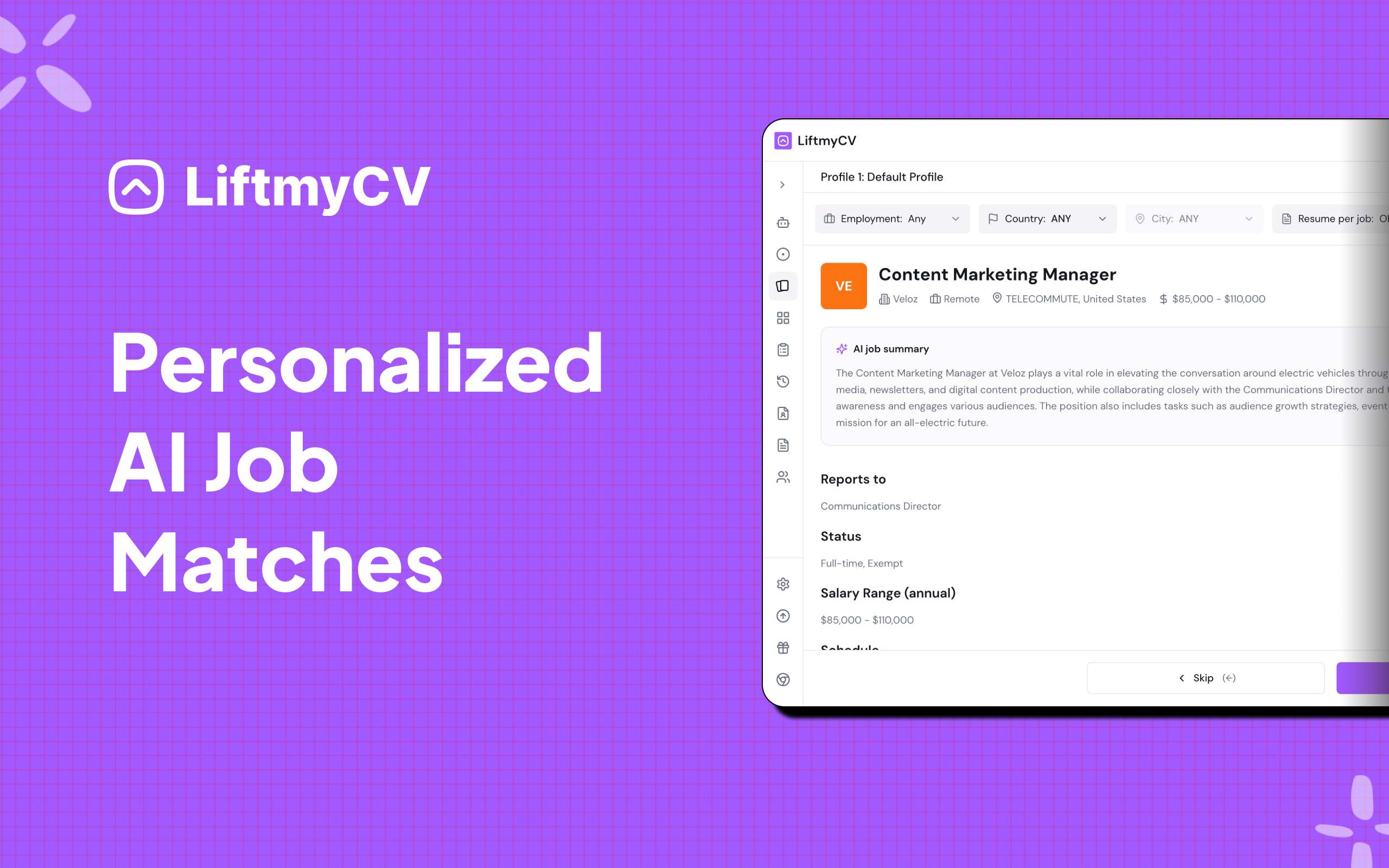 LiftmyCV: AI Job Search Agent screenshot thumbnail 4