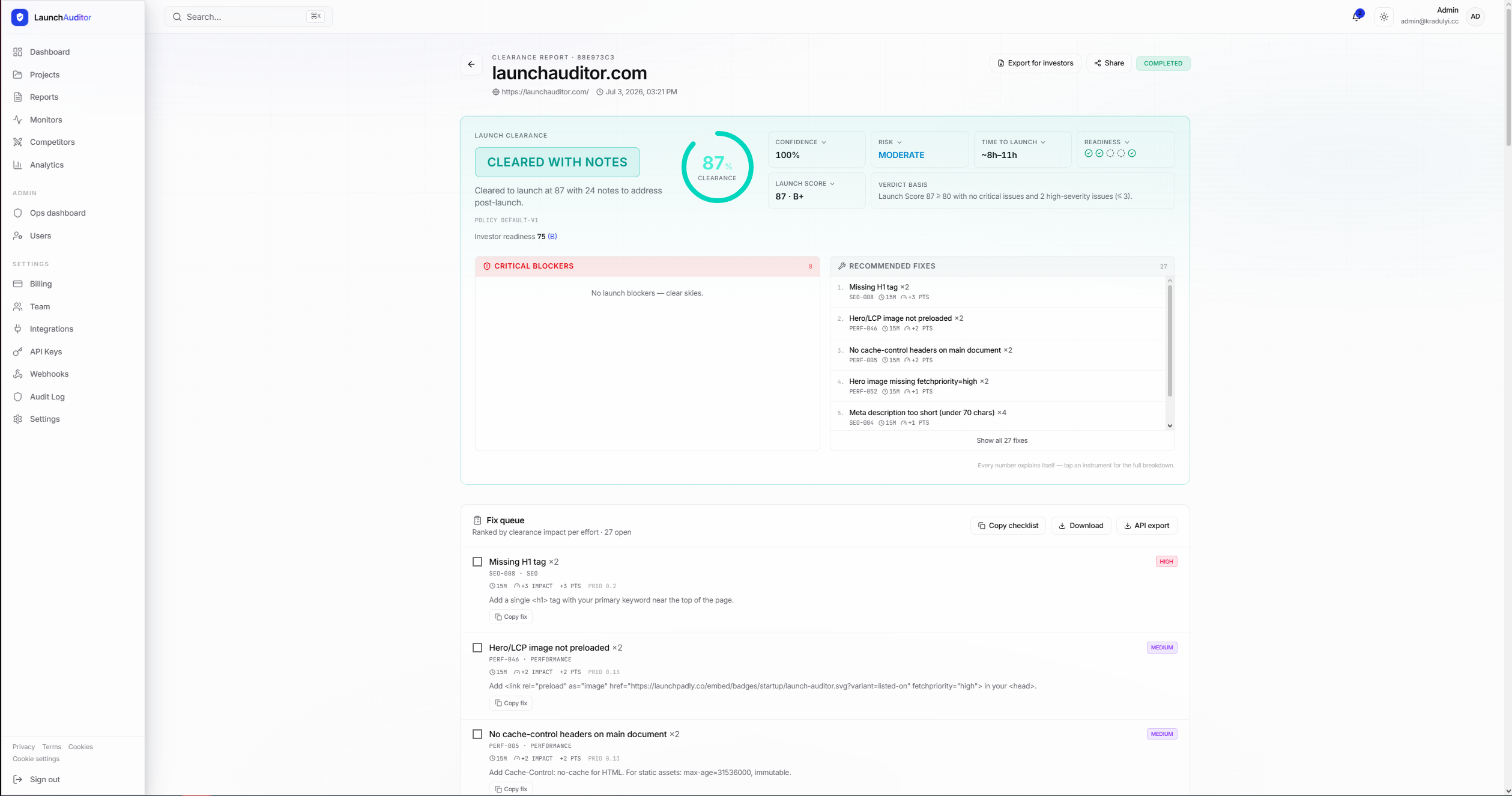 Launch Auditor screenshot thumbnail 3