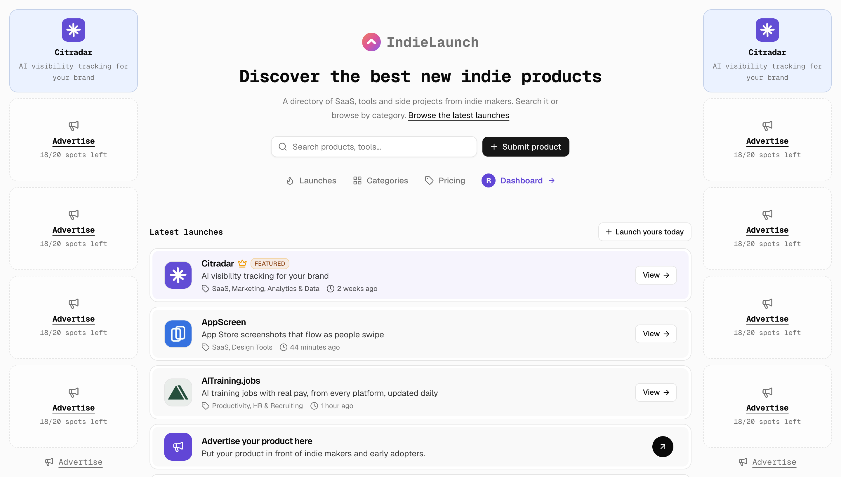 IndieLaunch screenshot 1 of 3