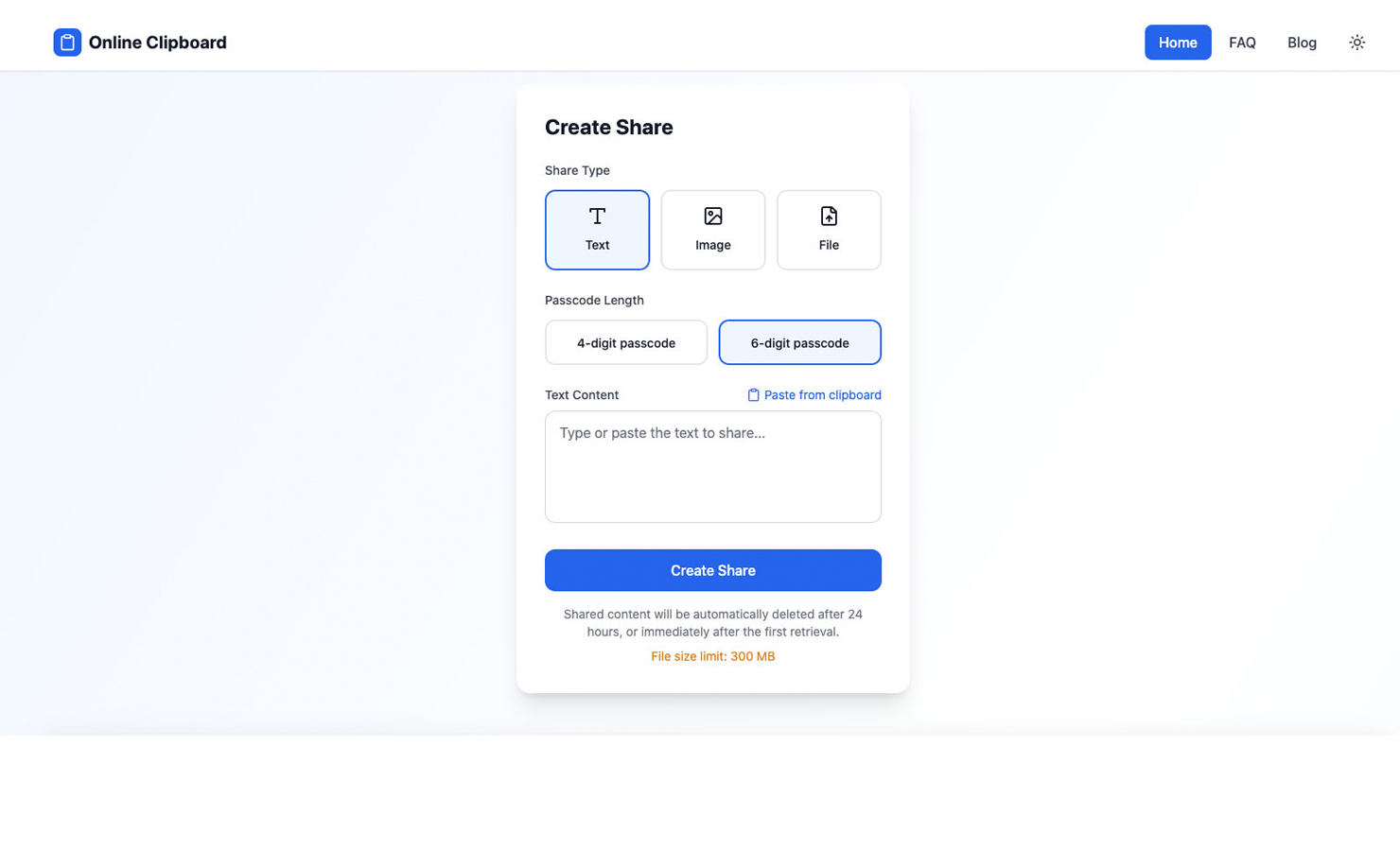 Online Clipboard screenshot 1 of 1