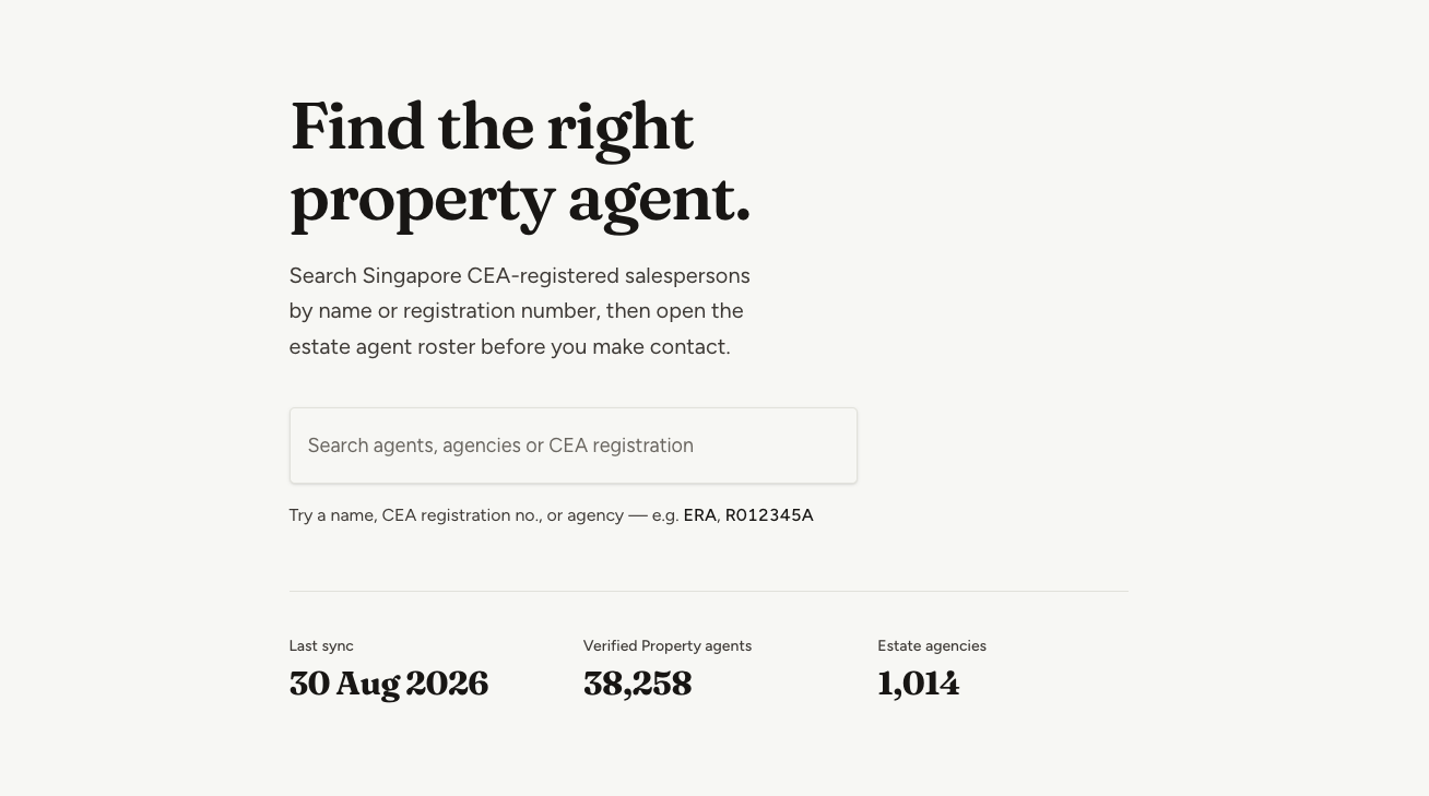 agentlookup.sg screenshot 1 of 1