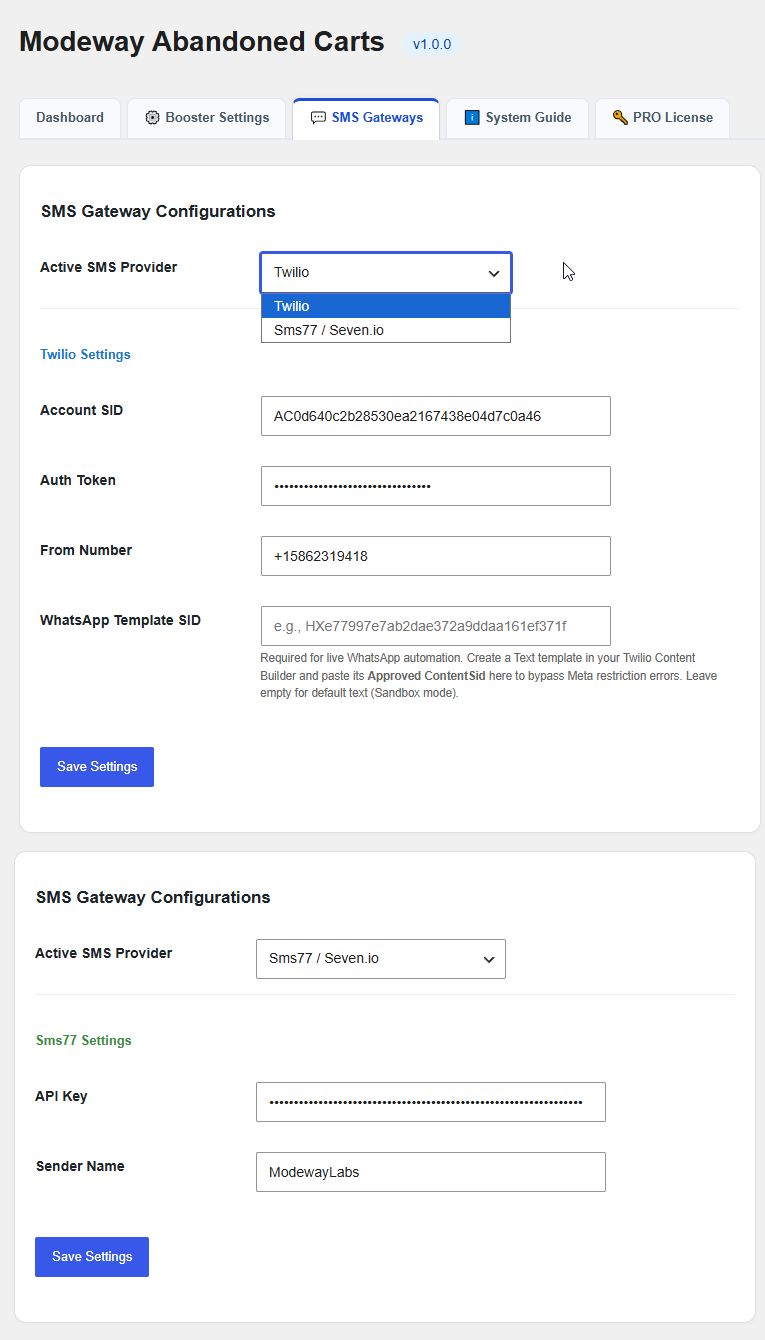 Modeway WooCommerce Plugins (Cart Recovery & Shipping Estimator) screenshot thumbnail 3