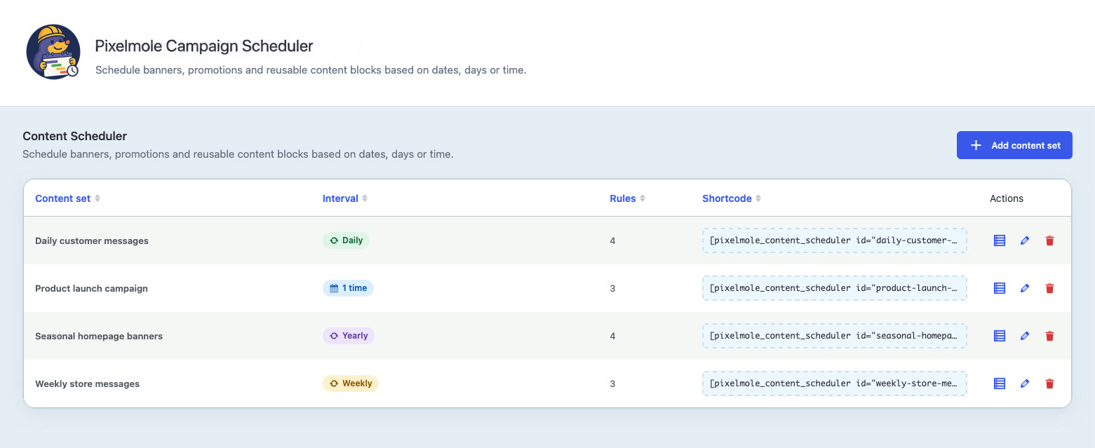 Campaign Scheduler for WordPress screenshot thumbnail 2