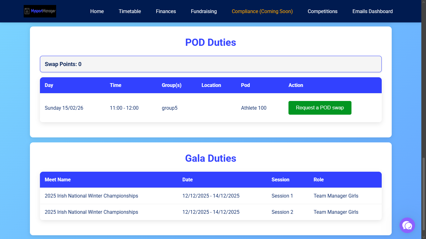 My Sport Manager screenshot 1 of 1