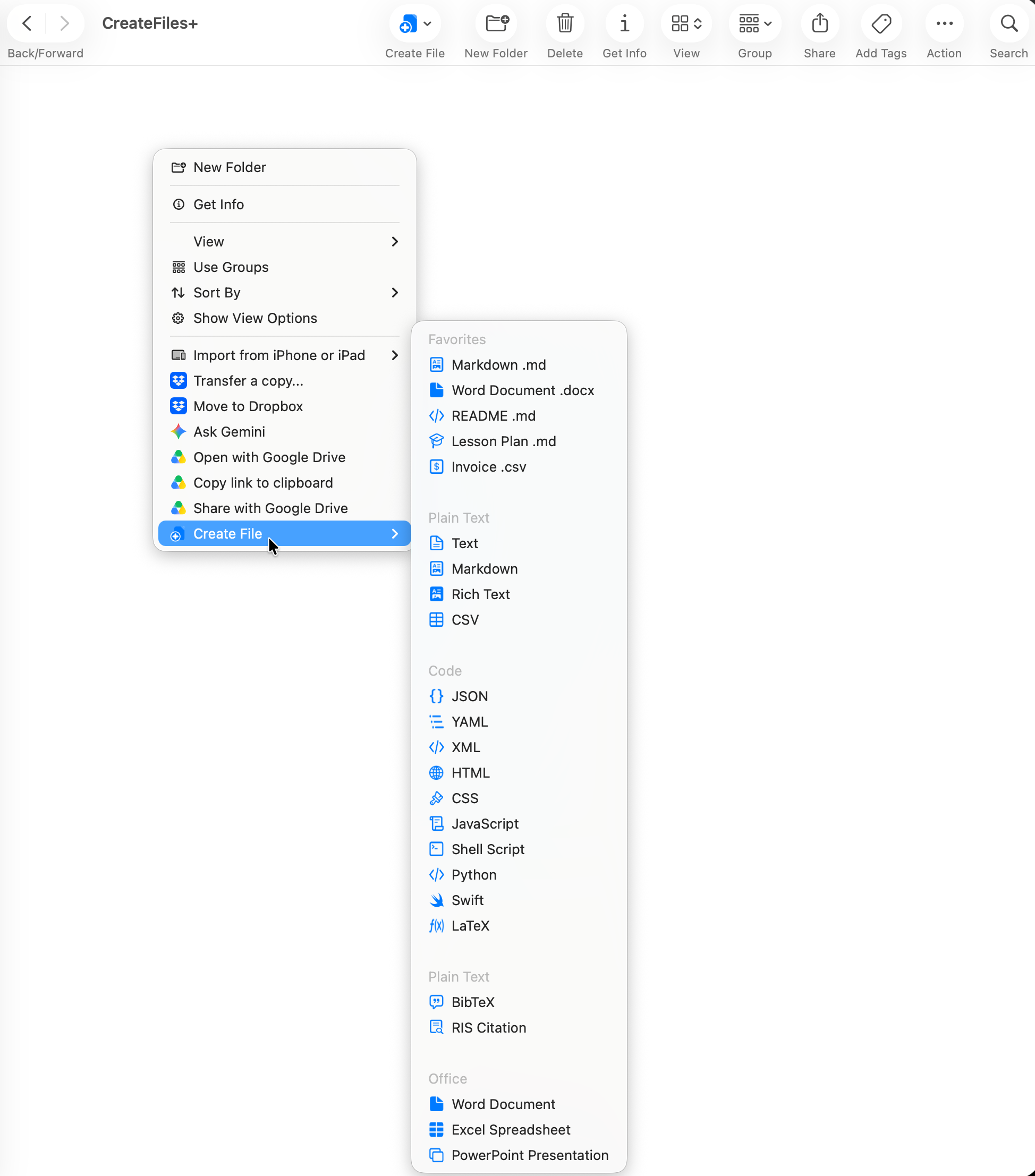 CreateFiles+ screenshot thumbnail 5