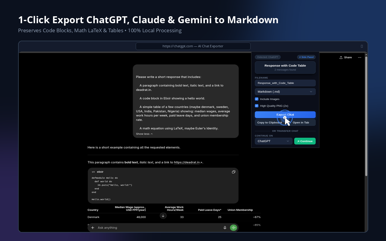 AI Chat Exporter screenshot 1 of 1