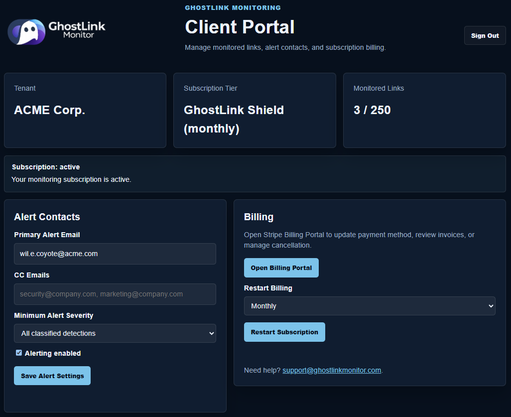 GhostLink Monitoring screenshot 1 of 3