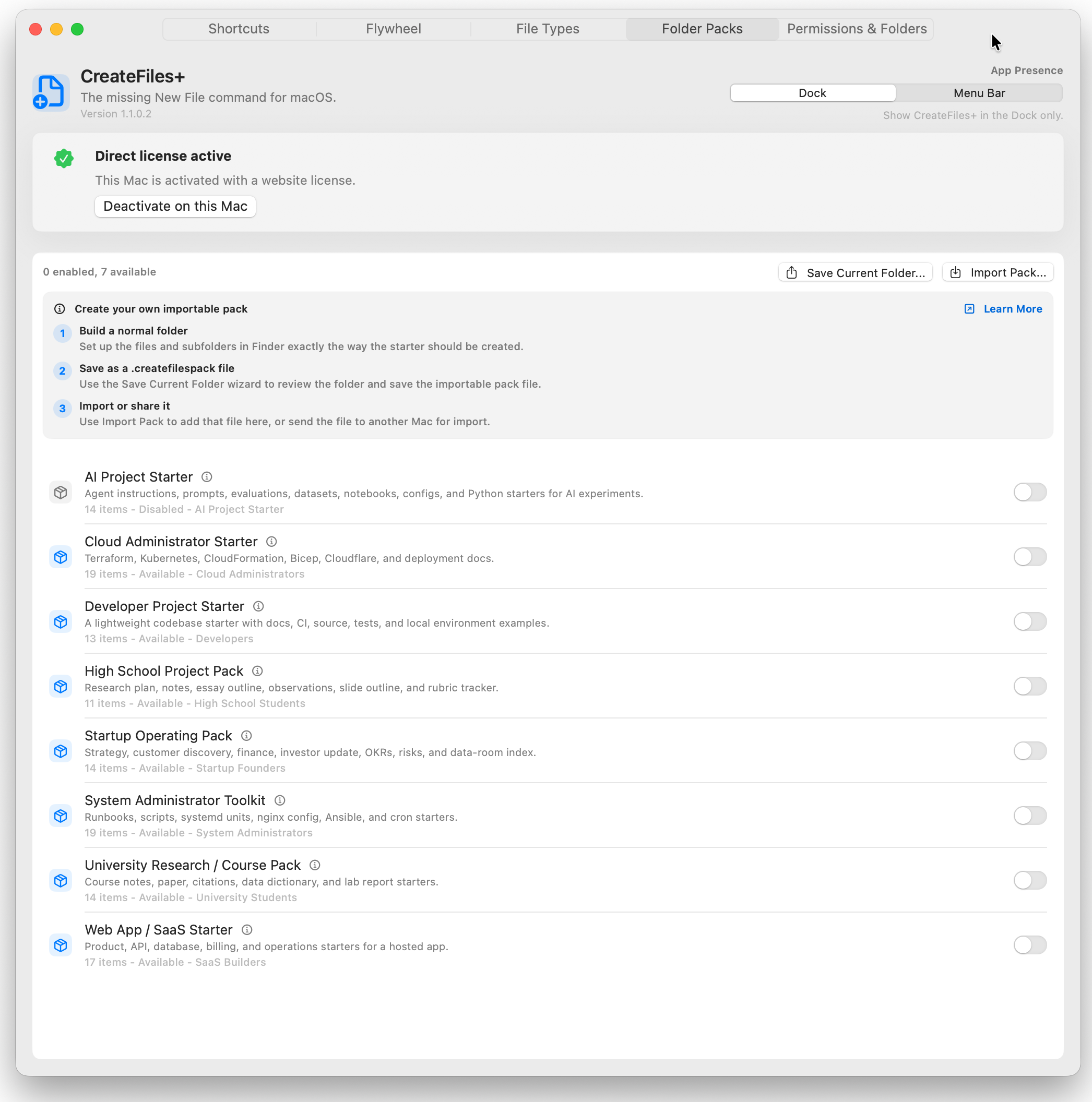 CreateFiles+ screenshot thumbnail 3