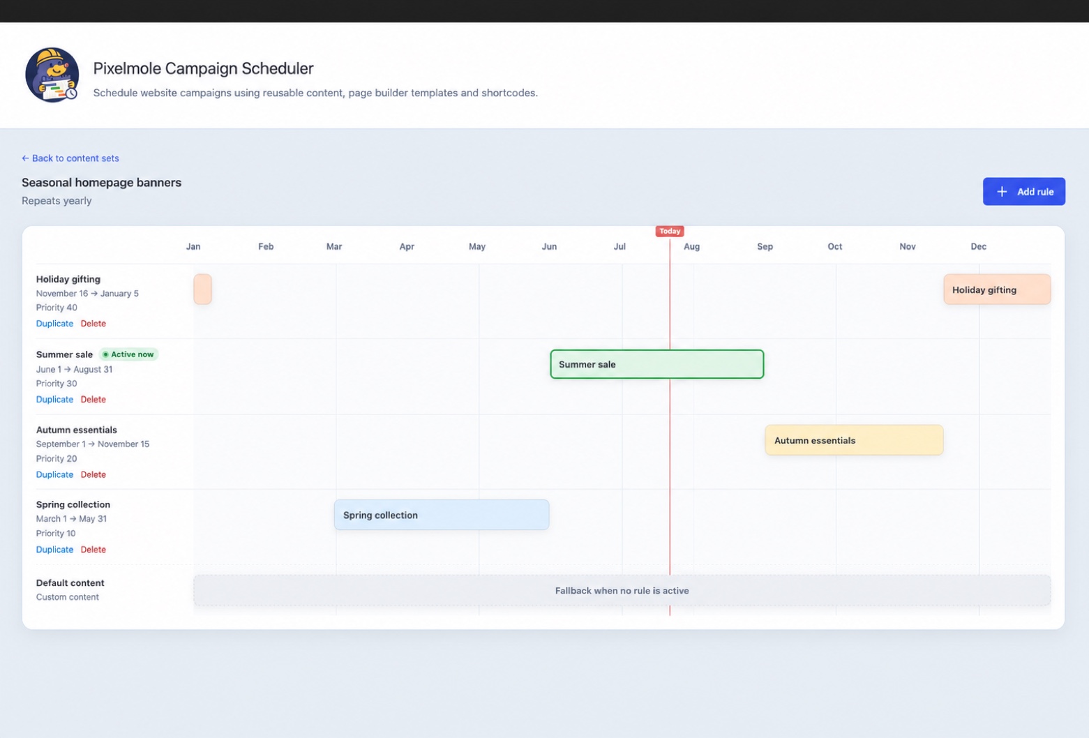 Campaign Scheduler for WordPress screenshot 1 of 5
