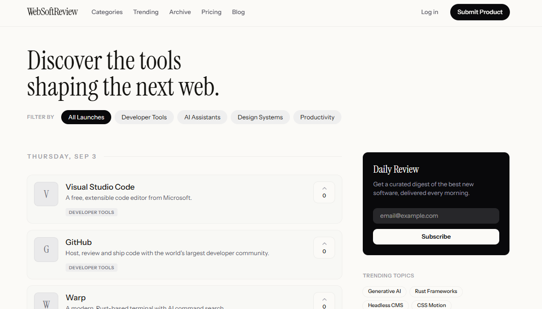 WebSoftReview screenshot 1 of 4